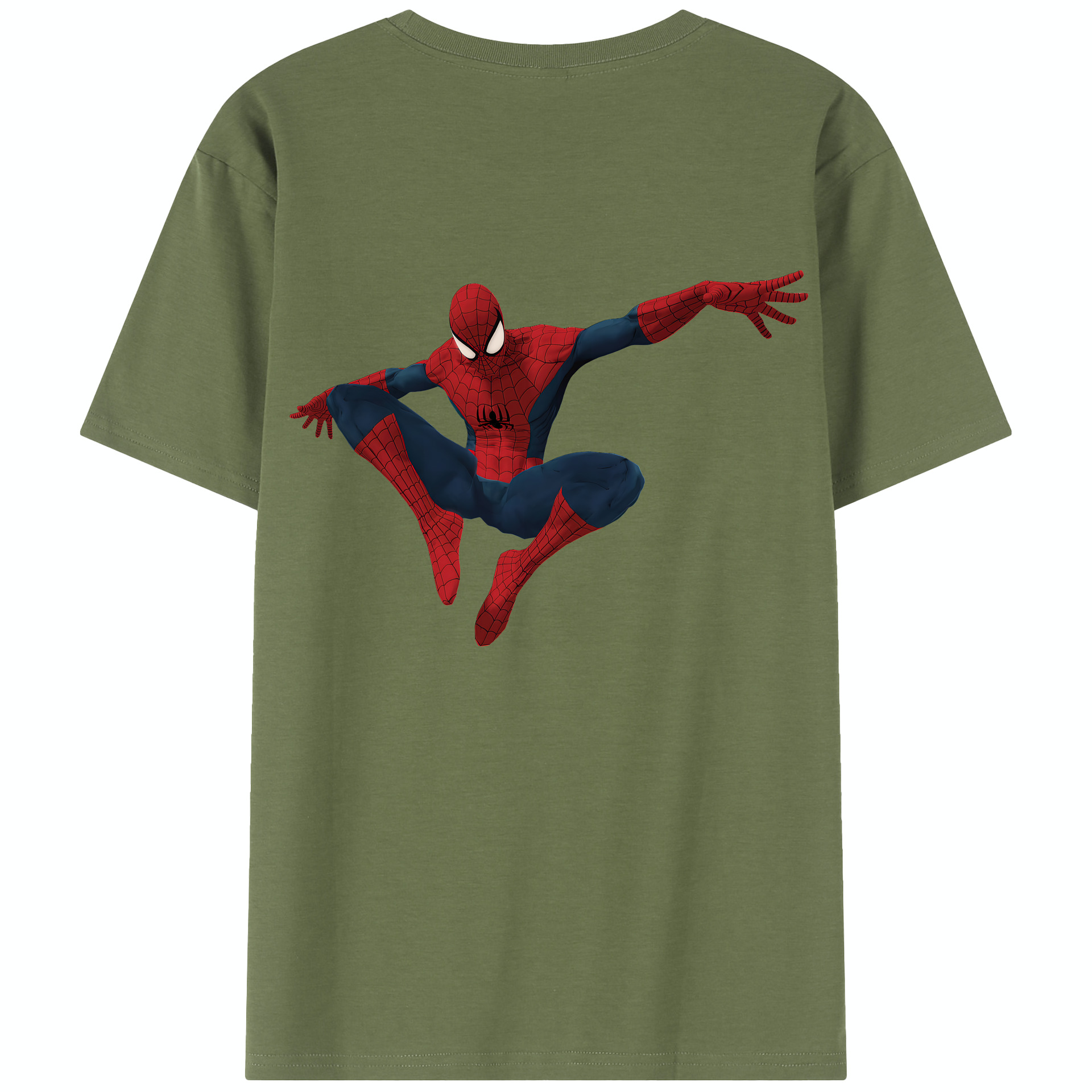 （画像用） Spider Man スパイダーマン 綿100％半袖Tシャツ（背面プリント）